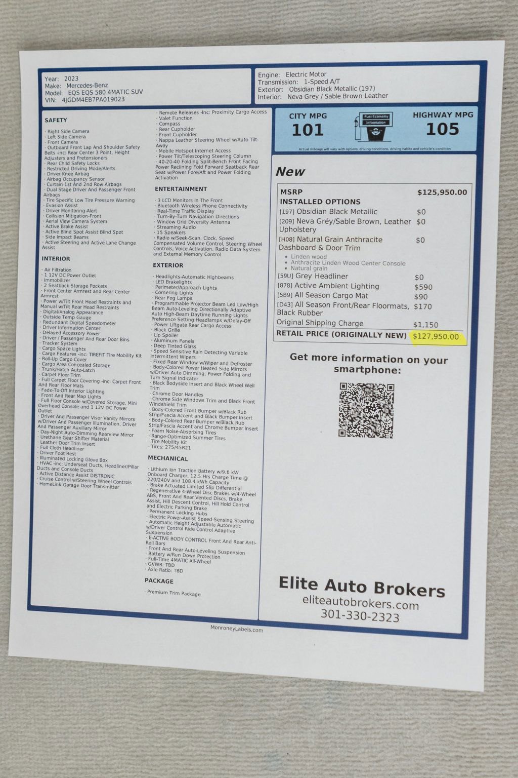 Used 2023 Mercedes-Benz EQS 580 4MATIC SUV image 59