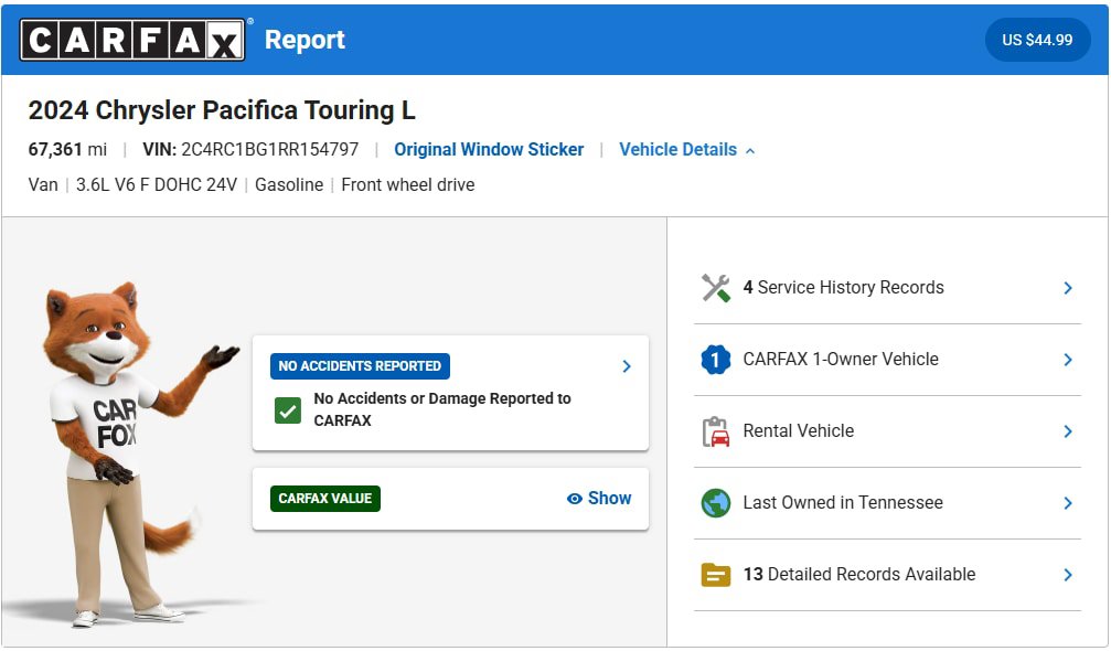 Used 2024 Chrysler Pacifica Touring-L FWD image 2