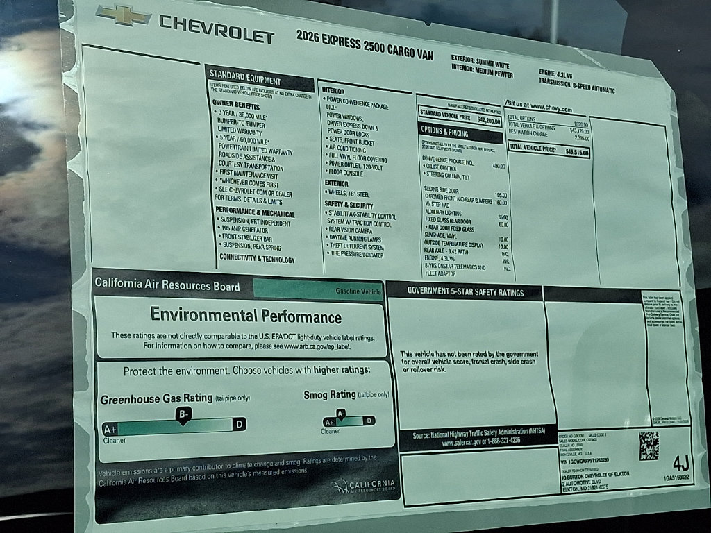 New 2026 Chevrolet Express 2500 w/ Driver Convenience Package RWD image 17