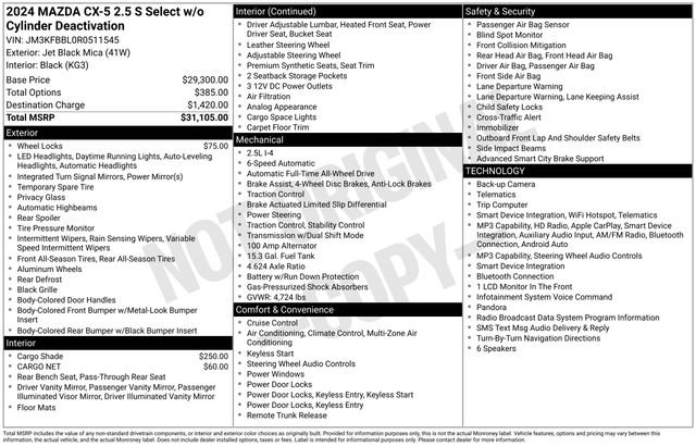 Used 2024 MAZDA CX-5 AWD 2.5 S w/ Select Package image 32