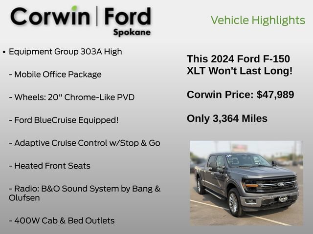 Used 2024 Ford F150 XLT w/ Equipment Group 303A High AWD/4WD image 7