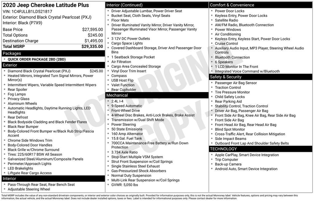 Used 2020 Jeep Cherokee Latitude Plus image 15