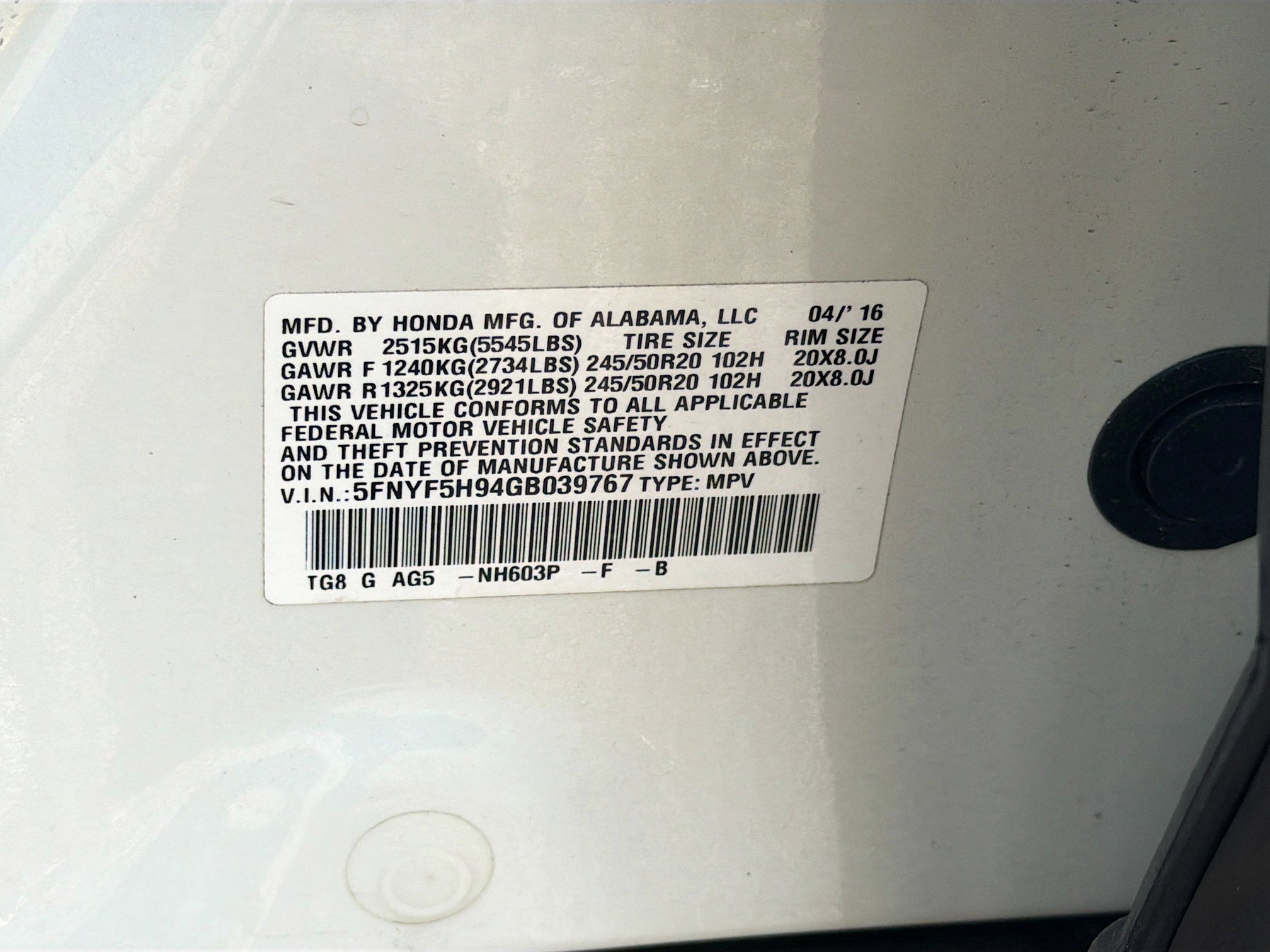 Used 2016 Honda Pilot Touring image 42