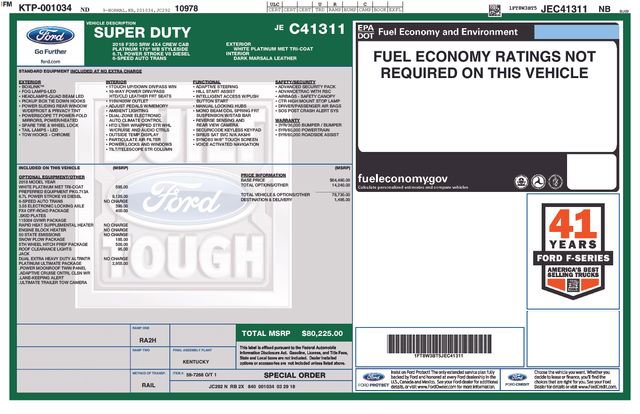 Used 2018 Ford F350 Platinum w/ Platinum Ultimate Package image 41