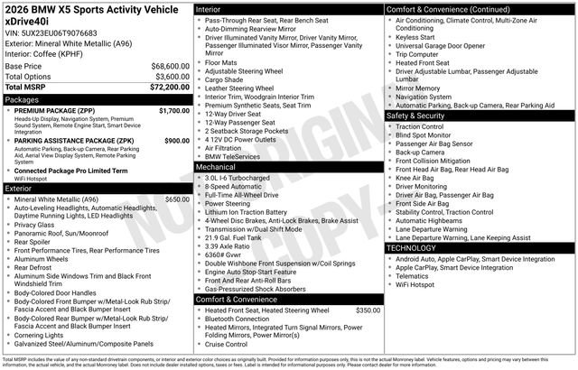 Used 2026 BMW X5 xDrive40i w/ Premium Package image 39