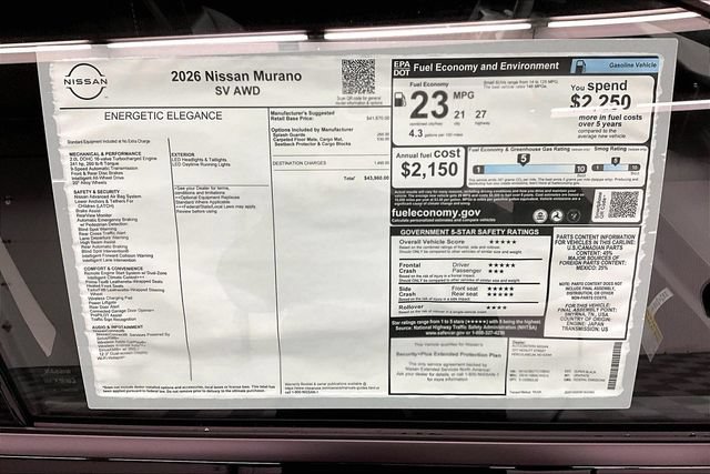 New 2026 Nissan Murano SV AWD/4WD image 38