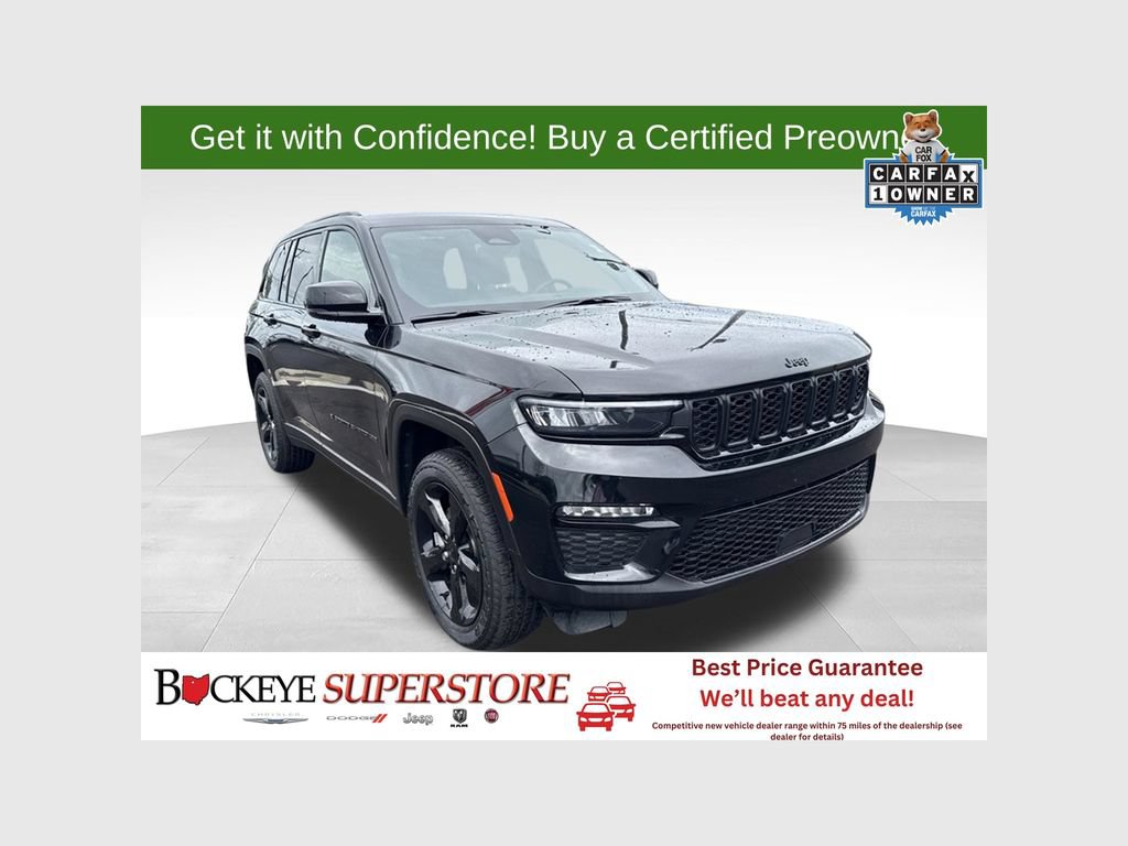 Certified 2024 Jeep Grand Cherokee Limited w/ Black Appearance Package AWD/4WD 360° Tour