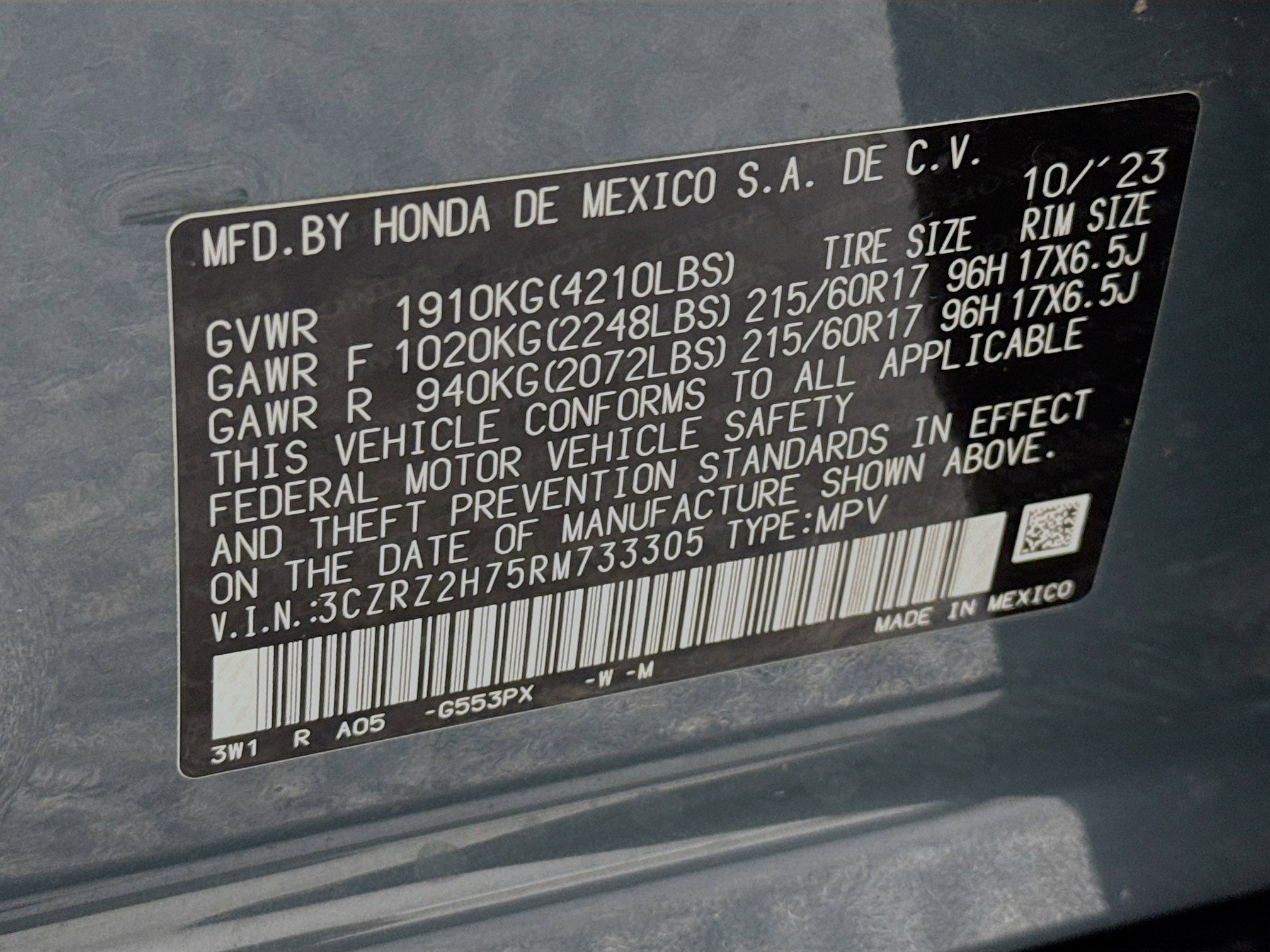 Certified 2024 Honda HR-V EX-L image 31