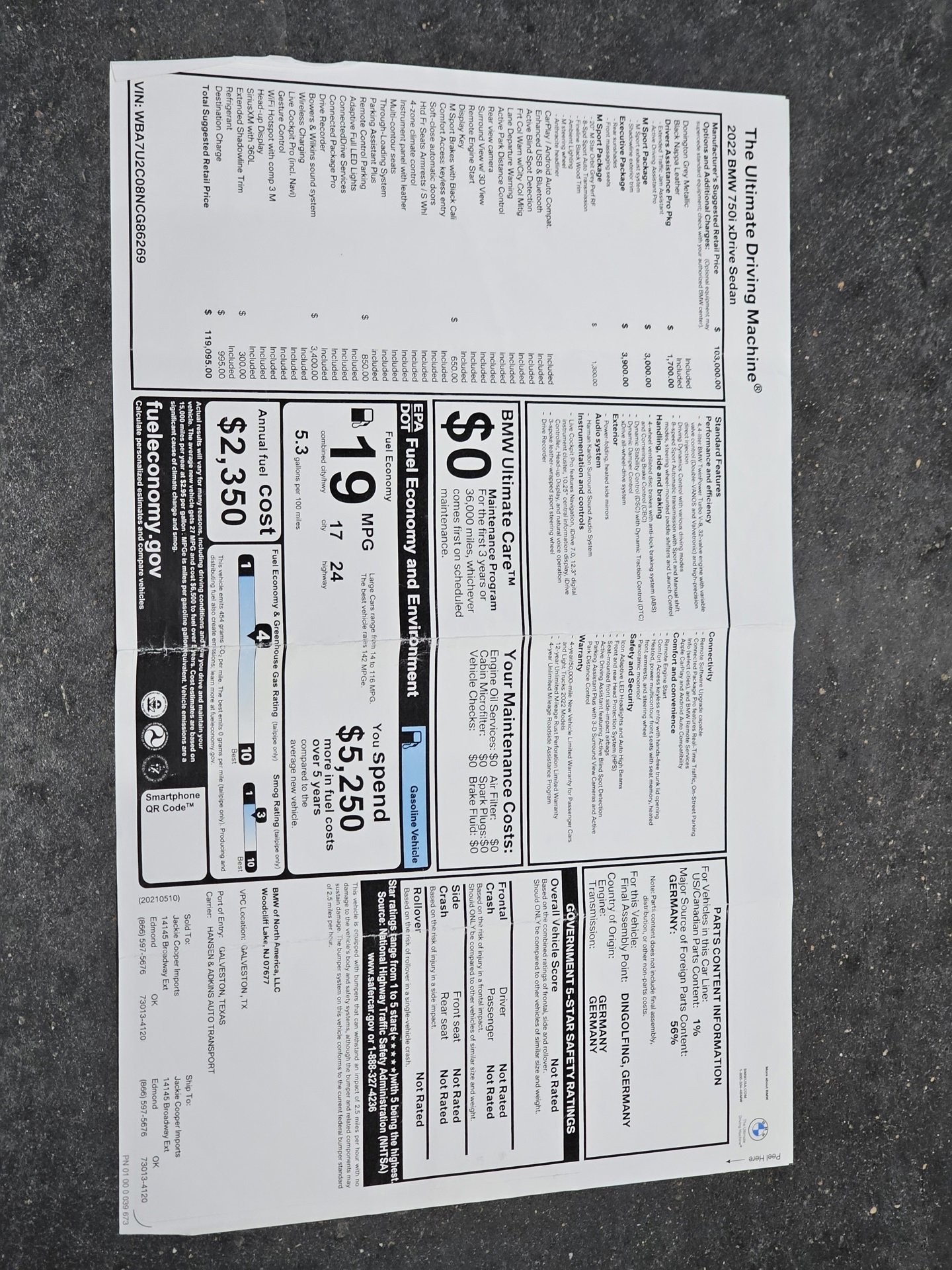 Used 2022 BMW 750i xDrive w/ Executive Package image 44