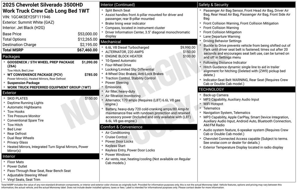 Used 2025 Chevrolet Silverado 3500 W/T AWD/4WD image 3