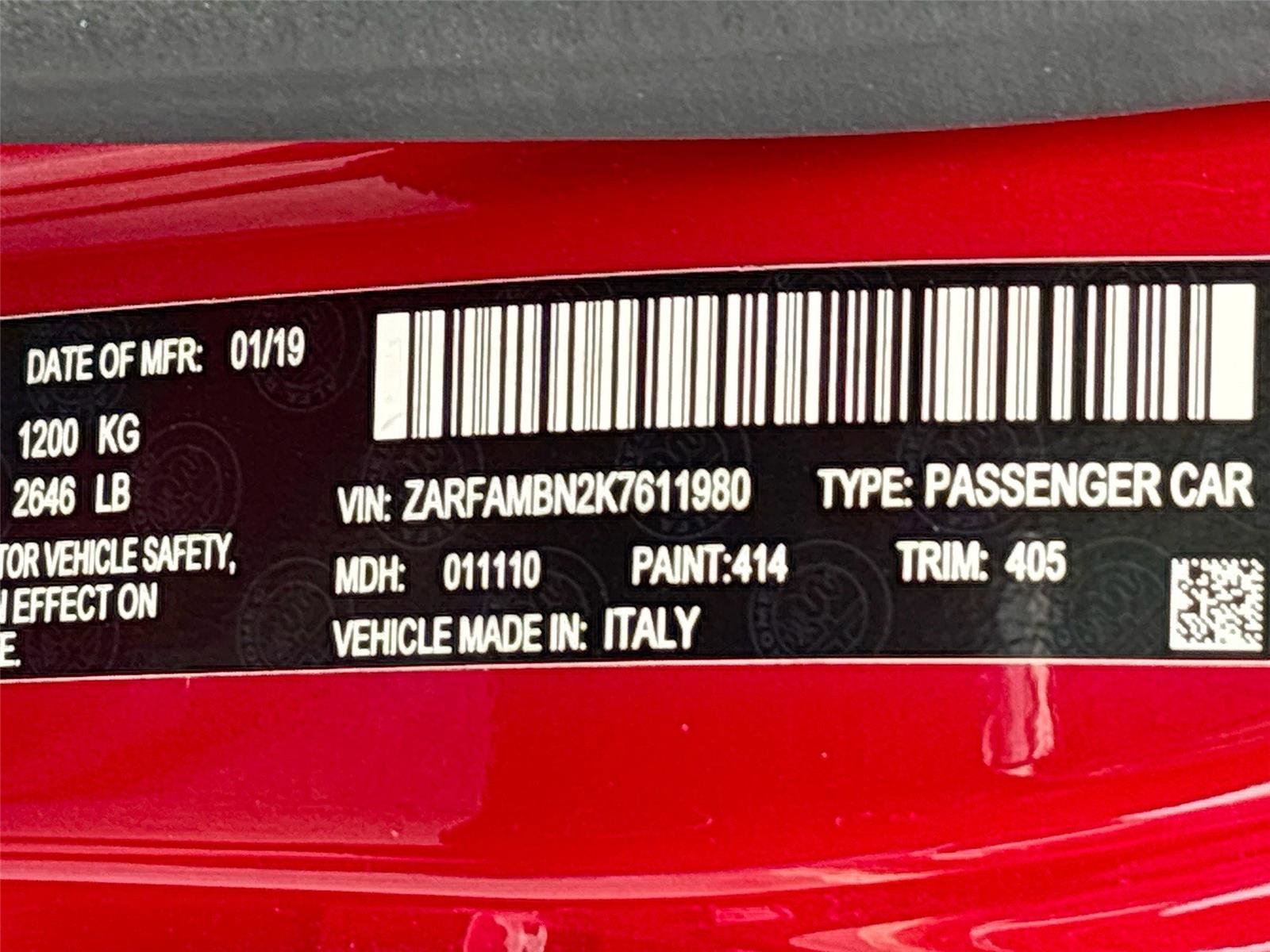 Used 2019 Alfa Romeo Giulia Ti Sport w/ Quick Order Package 22U Sport RWD image 32