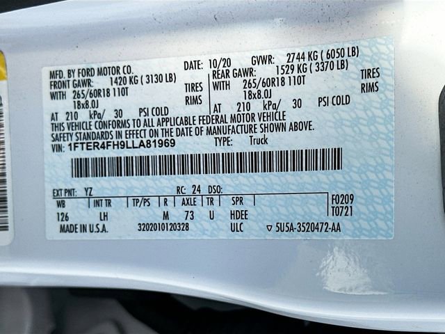 Used 2020 Ford Ranger XLT w/ Equipment Group 302A Luxury AWD/4WD image 29