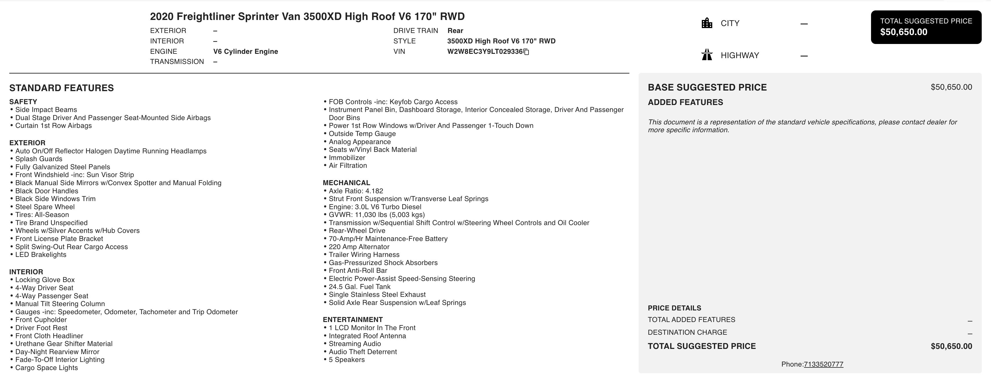 Used 2020 Freightliner Sprinter 3500 image 4