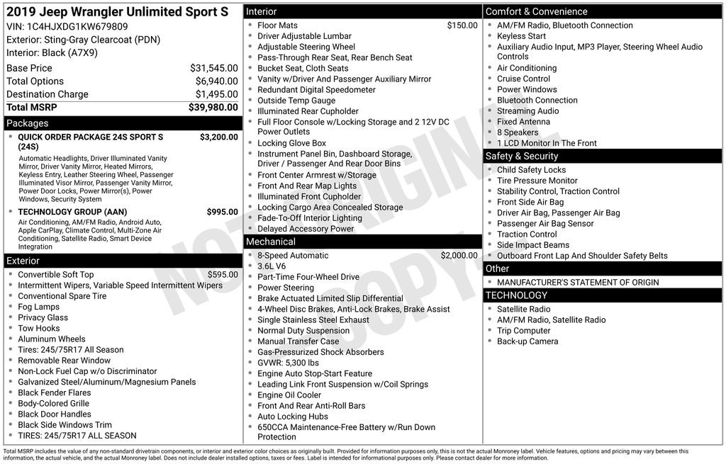 Used 2019 Jeep Wrangler Unlimited Sport S image 15