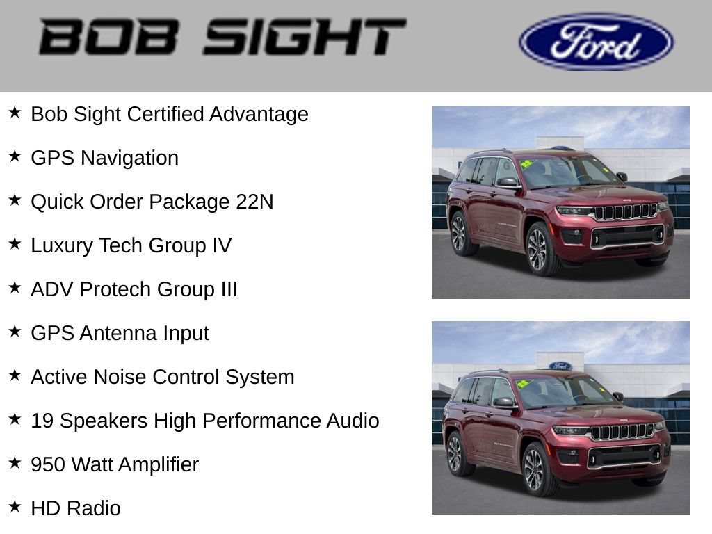 Used 2022 Jeep Grand Cherokee Overland w/ Adv Protech Group III AWD/4WD image 3