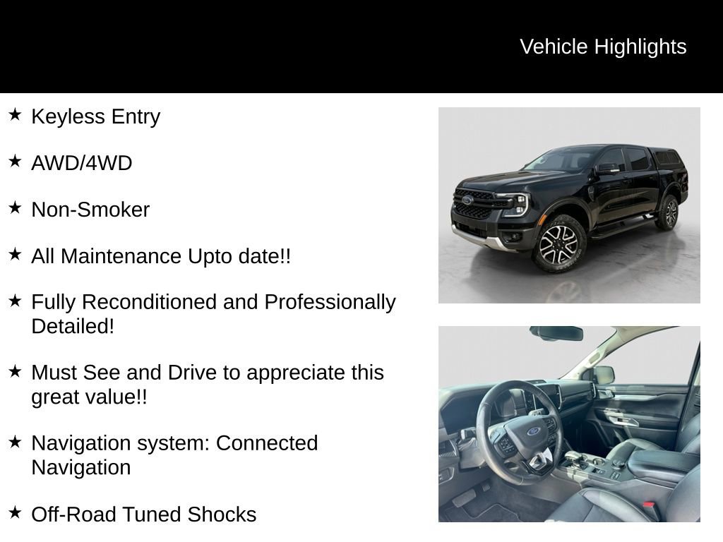 Certified 2024 Ford Ranger Lariat w/ FX4 Off-Road Package AWD/4WD image 26