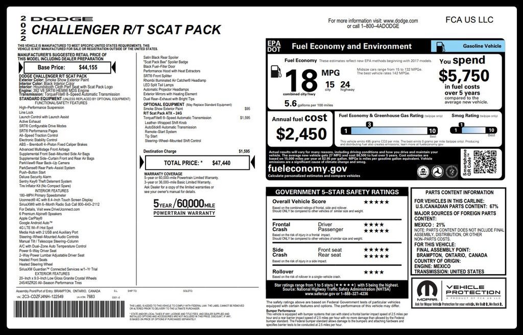 Used 2022 Dodge Challenger R/T Scat Pack RWD image 8
