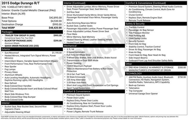 Used 2015 Dodge Durango R/T w/ Trailer Tow Group IV AWD/4WD image 17