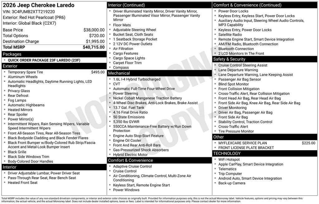 New 2026 Jeep Cherokee Laredo AWD/4WD image 3
