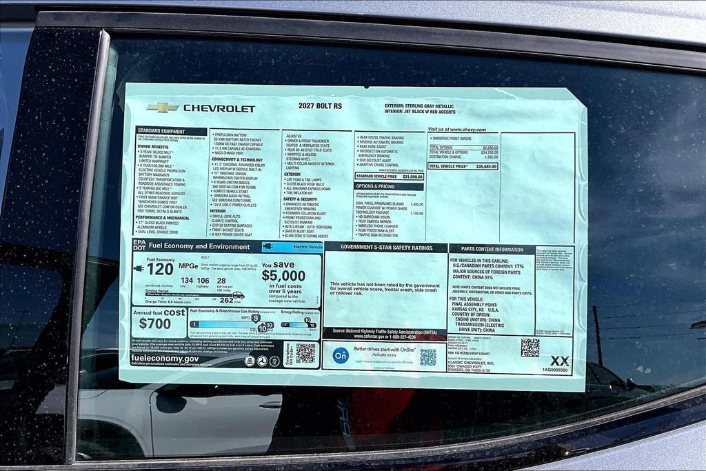 New 2027 Chevrolet Bolt RS w/ Technology Package image 14