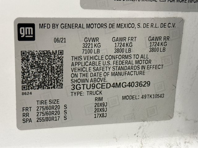 Used 2021 GMC Sierra 1500 Elevation w/ X31 Off-Road Package AWD/4WD image 10