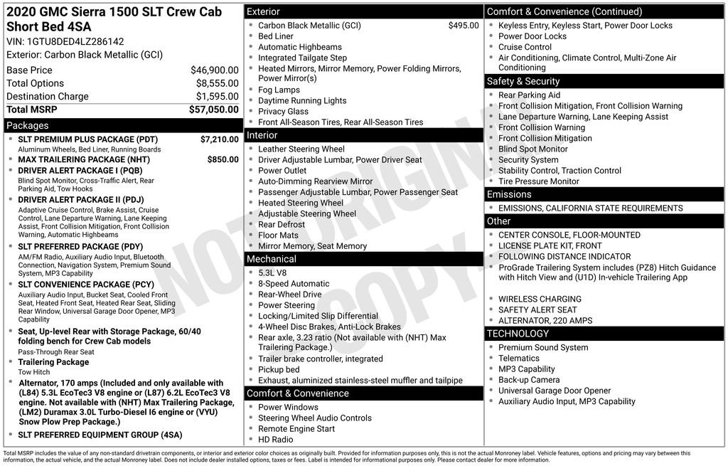 Used 2020 GMC Sierra 1500 SLT w/ SLT Premium Plus Package image 3