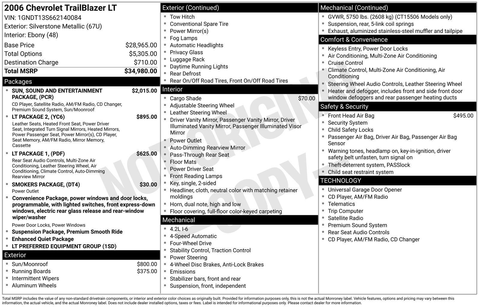 Used 2006 Chevrolet TrailBlazer LT AWD/4WD image 2