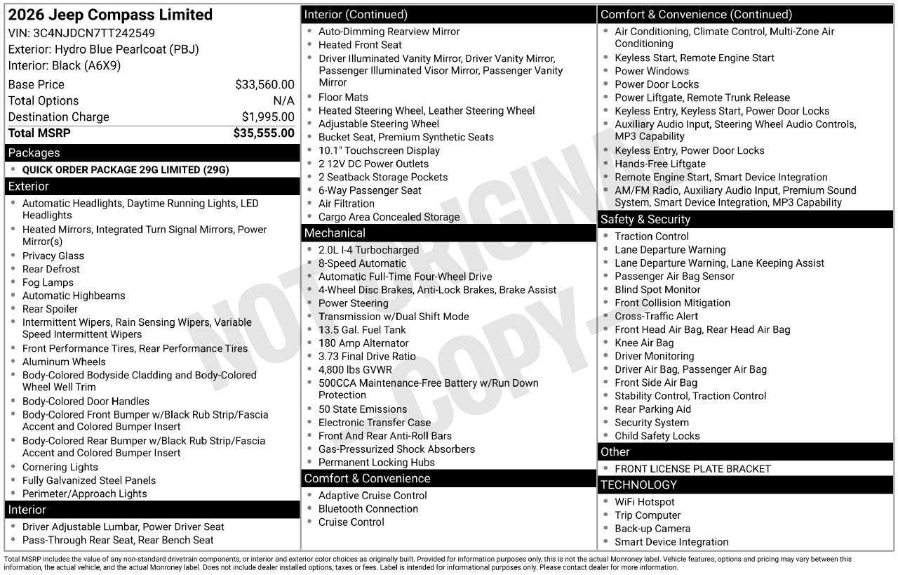 New 2026 Jeep Compass Limited AWD/4WD image 31