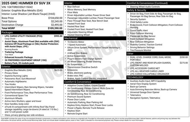 Used 2025 GMC Hummer EV 3X w/ LPO, Cargo Utility Package AWD/4WD image 33