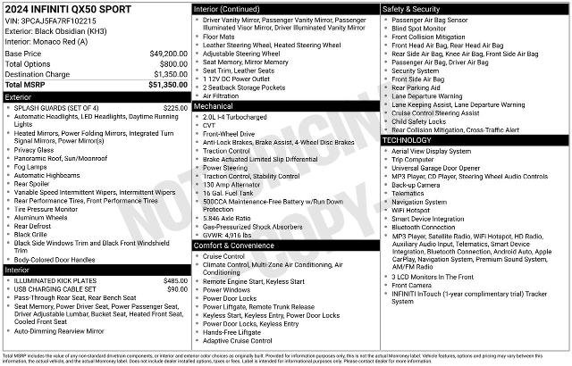 Certified 2024 INFINITI QX50 Sport FWD image 28