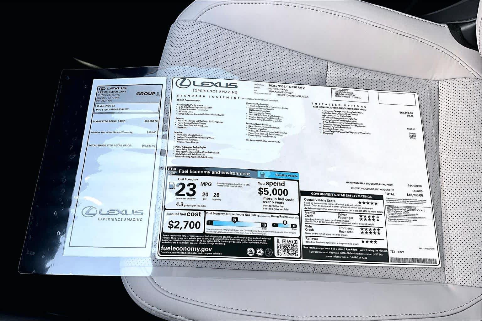 New 2026 Lexus TX 350 AWD w/ Technology Package image 18