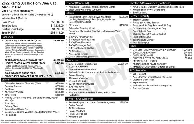 Used 2022 RAM 2500 Big Horn w/ Level A Equipment Group image 42