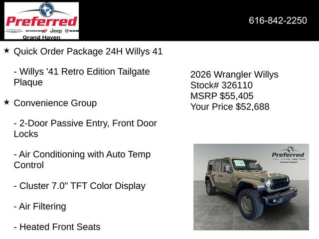 New 2026 Jeep Wrangler Unlimited Sport AWD/4WD image 33