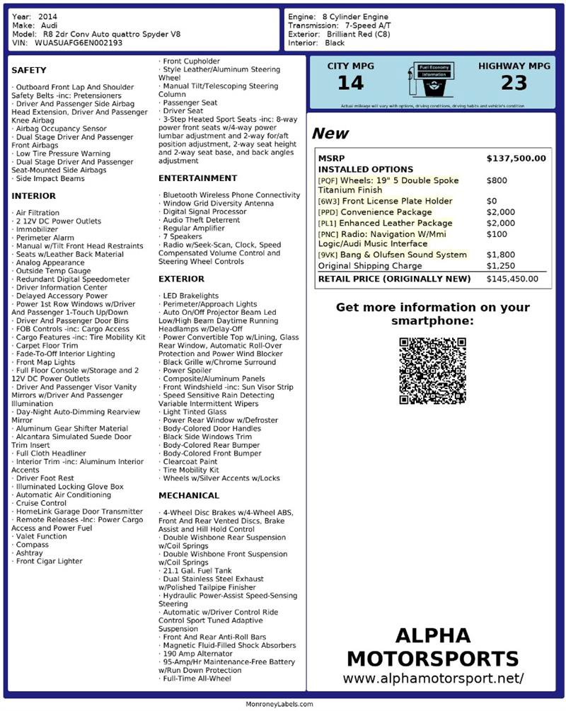 Used 2014 Audi R8 V8 w/ Convenience Package image 3