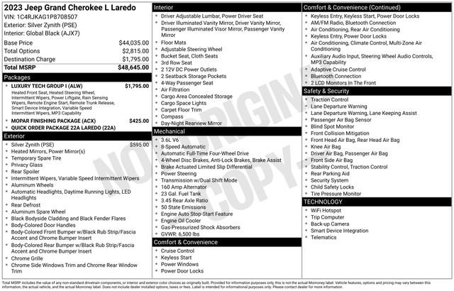 Used 2023 Jeep Grand Cherokee L Laredo w/ Luxury Tech Group I AWD/4WD image 24