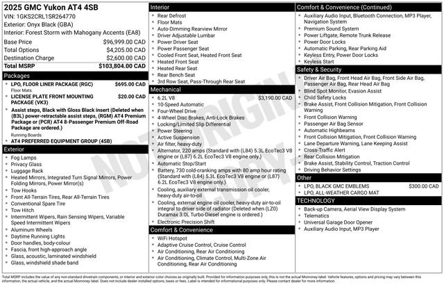 Used 2025 GMC Yukon AT4 w/ LPO, Floor Liner Package AWD/4WD image 20