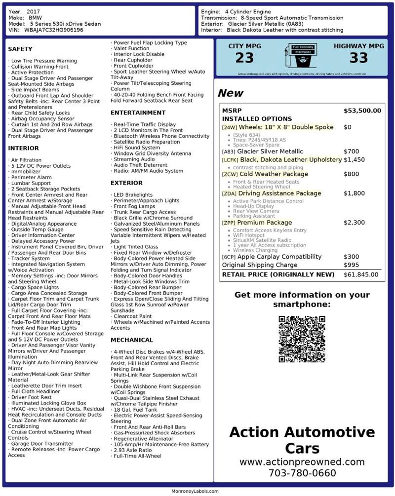 Used 2017 BMW 530i xDrive 530I XDRIVE image 2