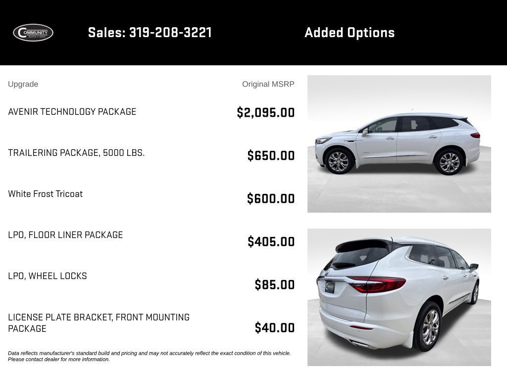 Certified 2021 Buick Enclave Avenir w/ Avenir Technology Package AWD/4WD image 2