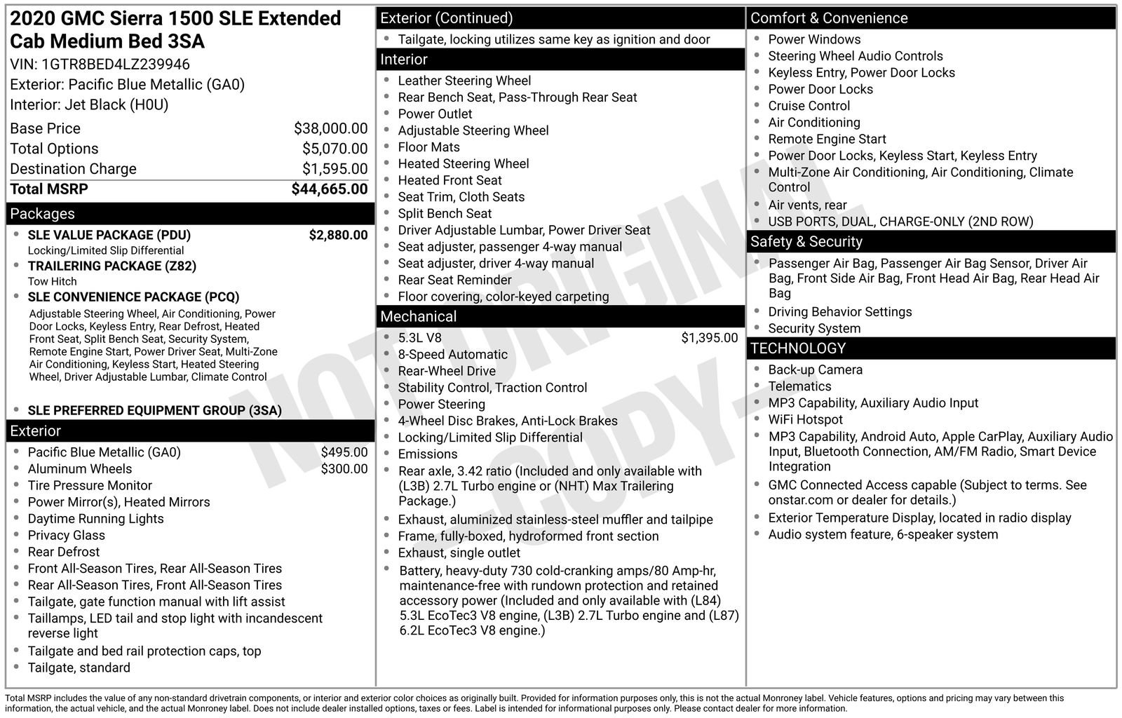 Used 2020 GMC Sierra 1500 SLE w/ SLE Value Package RWD image 31