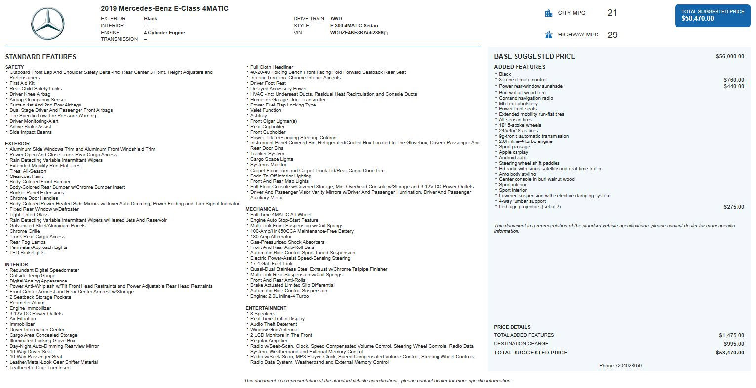 Used 2019 Mercedes-Benz E 300 4MATIC image 2