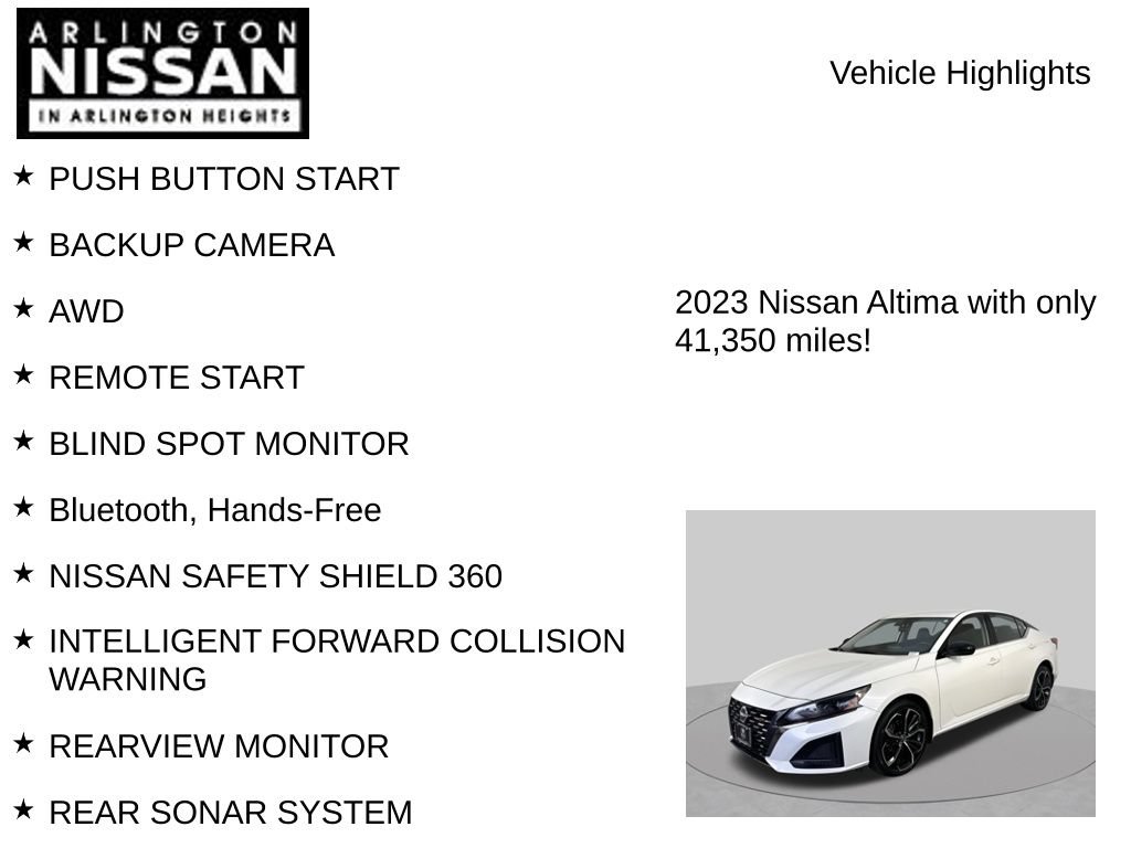 Used 2023 Nissan Altima 2.5 SR AWD/4WD image 7