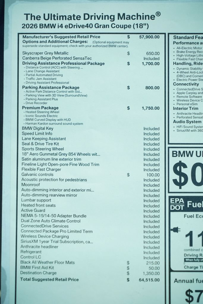 New 2026 BMW i4 eDrive40 w/ Premium Package RWD image 8