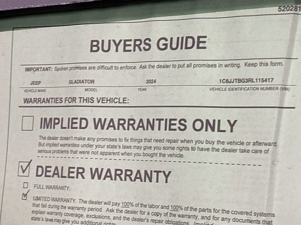 Used 2024 Jeep Gladiator Rubicon w/ Technology Group image 24