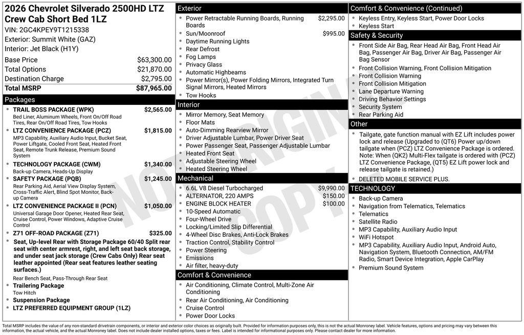 New 2026 Chevrolet Silverado 2500 LTZ w/ Trail Boss Package AWD/4WD image 45