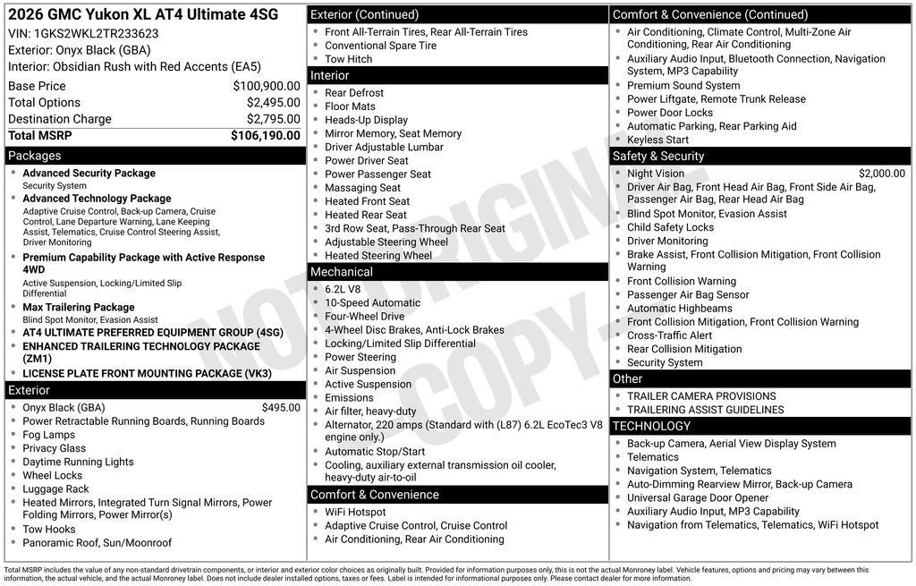 New 2026 GMC Yukon XL AT4 Ultimate AWD/4WD image 5