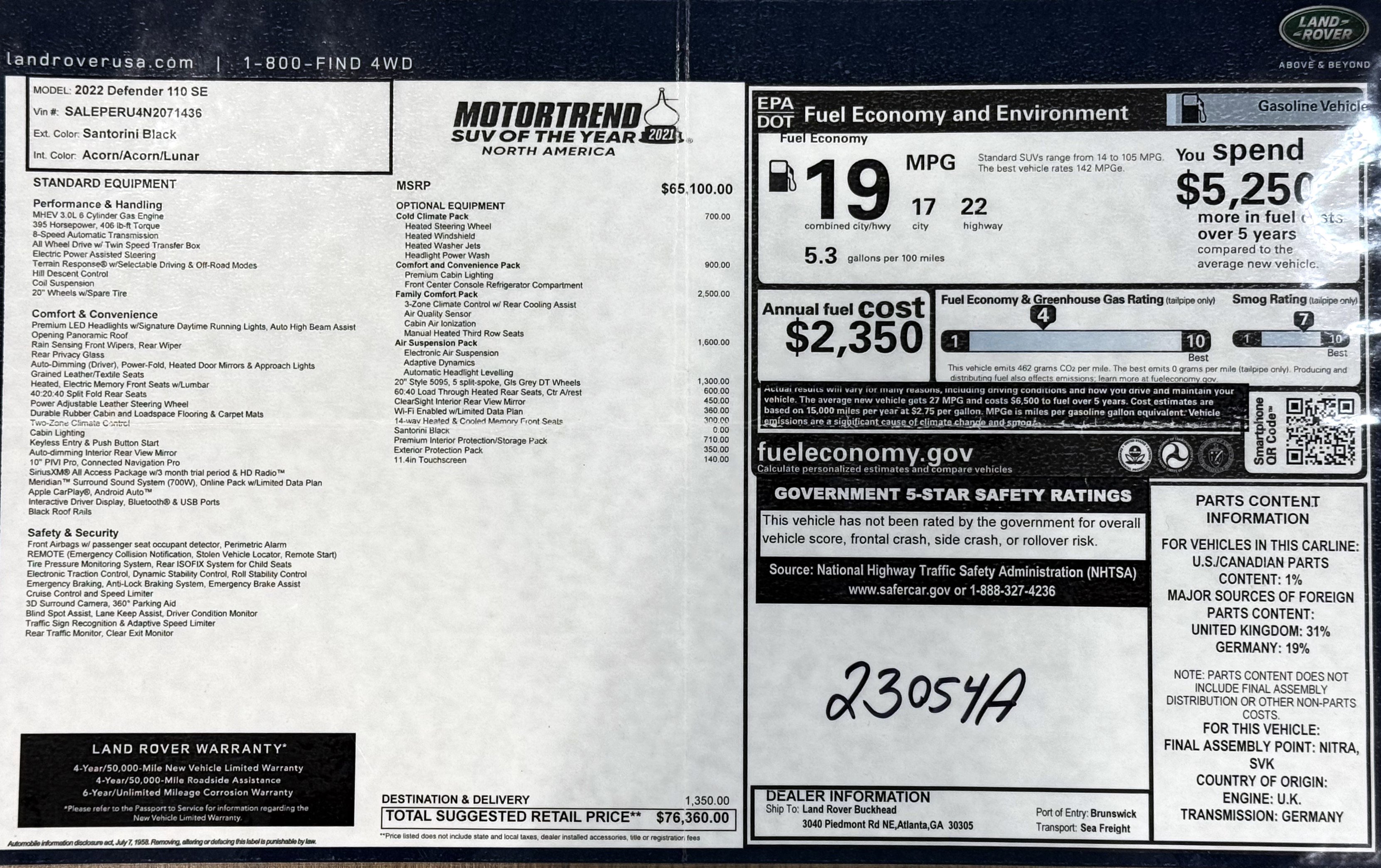 Used 2022 Land Rover Defender 110 SE image 2