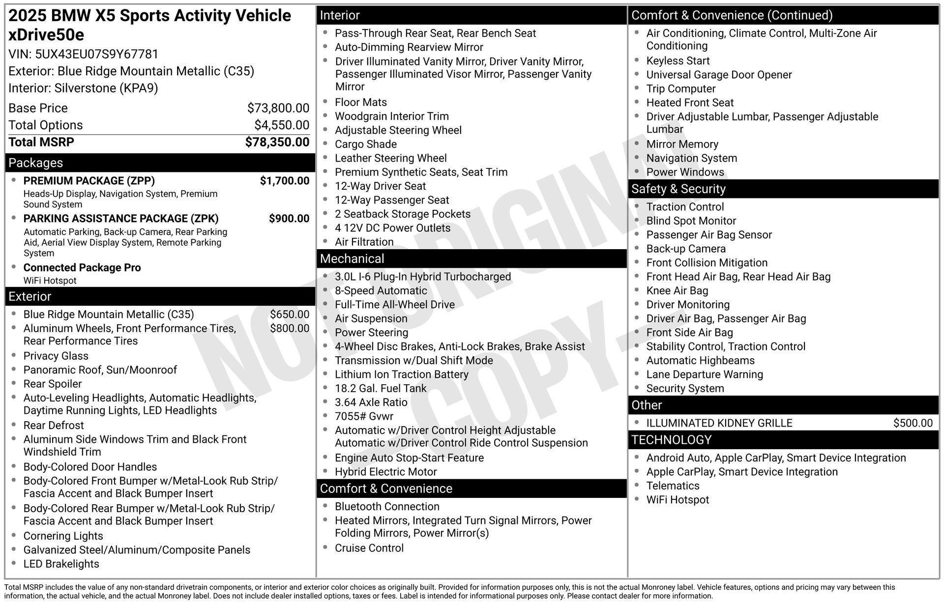 Used 2025 BMW X5 xDrive50e w/ Premium Package image 5