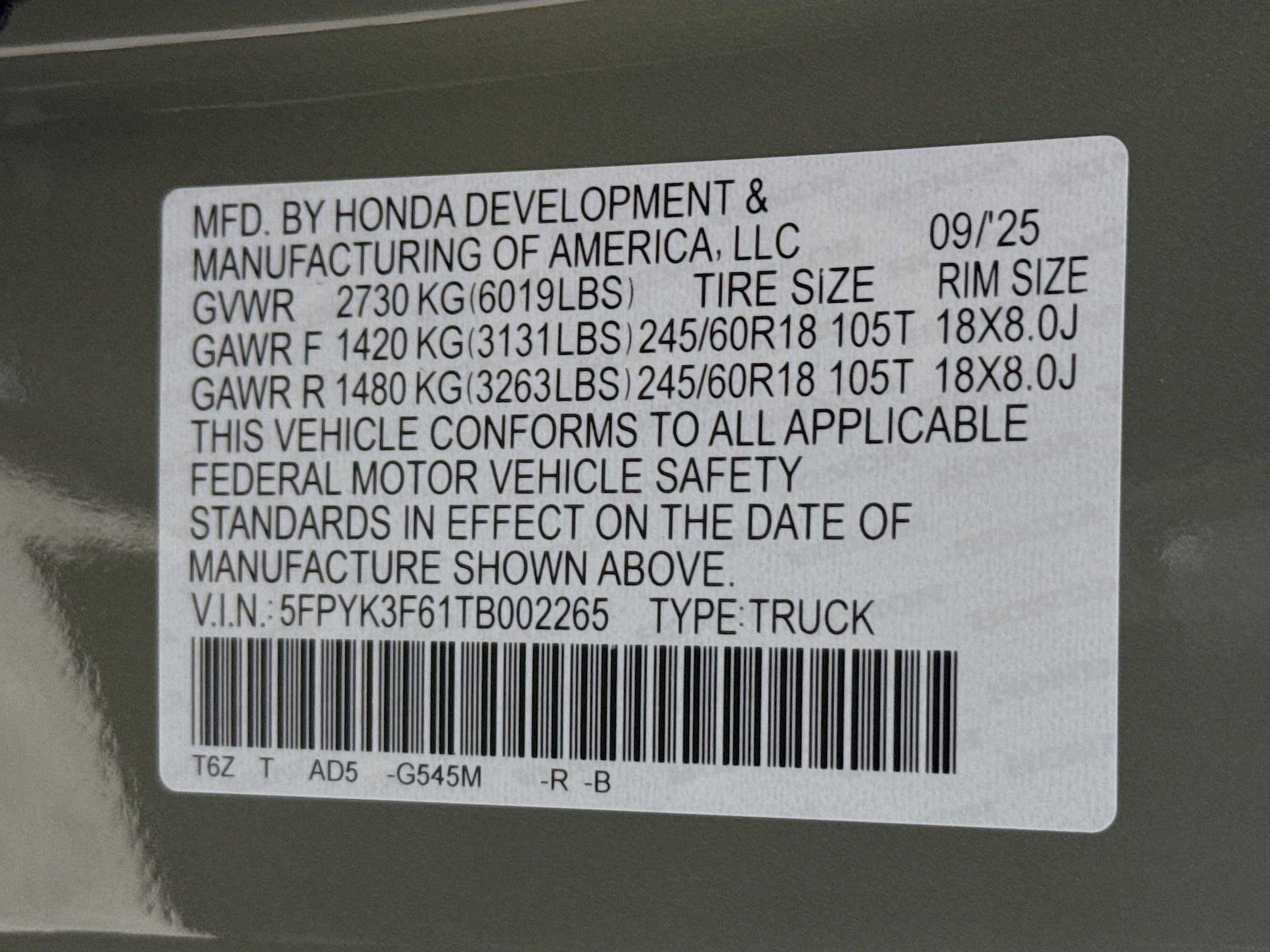 New 2026 Honda Ridgeline TrailSport image 39