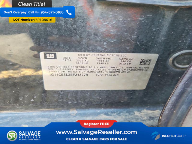 Used 2014 Chevrolet Malibu LT w/ Power Convenience Package FWD image 16