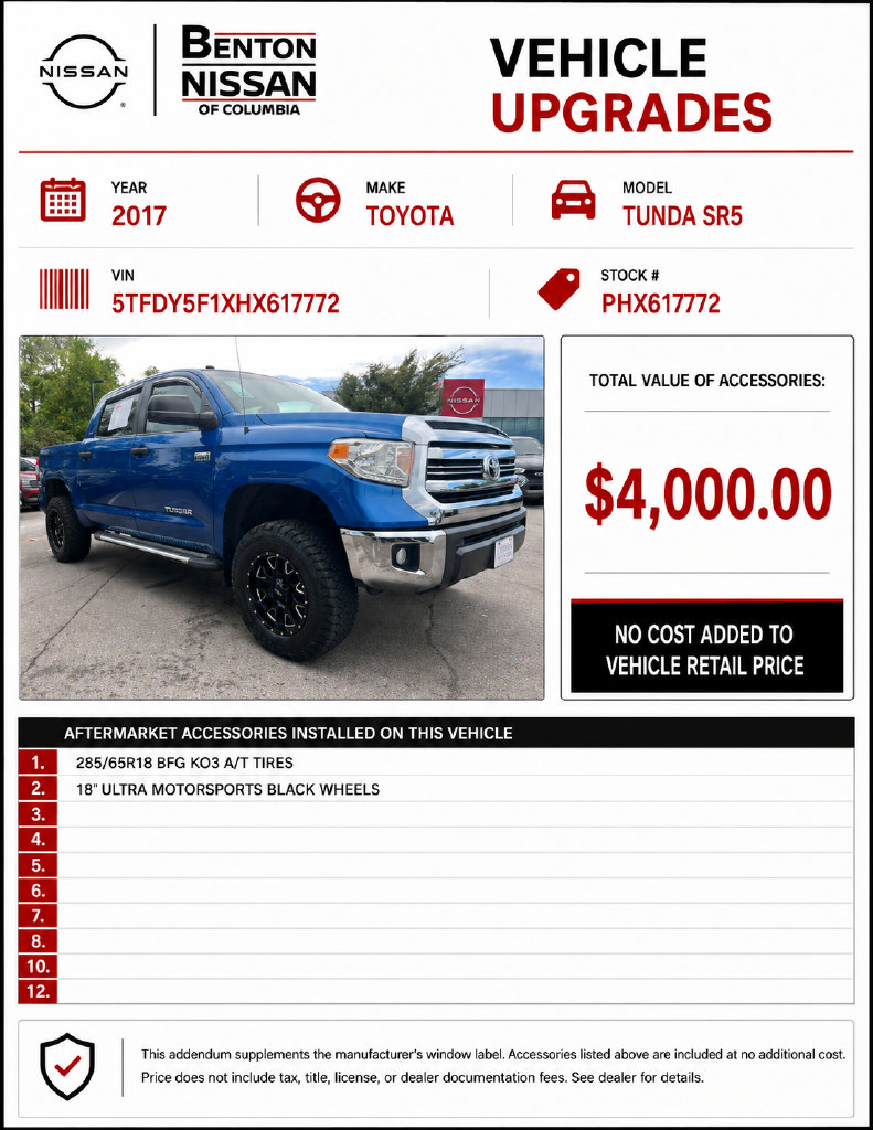 Used 2017 Toyota Tundra SR5 w/ TRD Off Road Package AWD/4WD image 2
